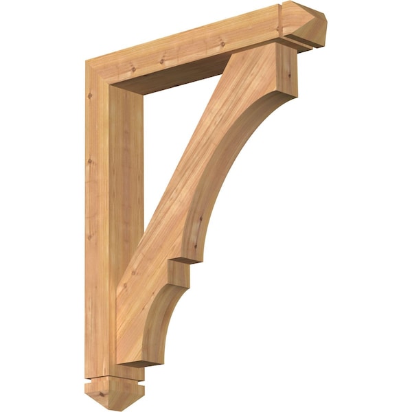 Ekena Millwork Balboa Arts and Crafts Smooth Bracket w/ Offset Brace, Western Red Cedar, 5 1/2"W x 30"D x 38"H BKT0604X30X38BOA03SWR - main